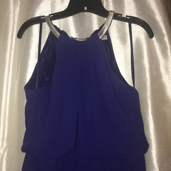 Eliza J Halter Chiffon Gown with Metal Necklace - Picture 5 of 8